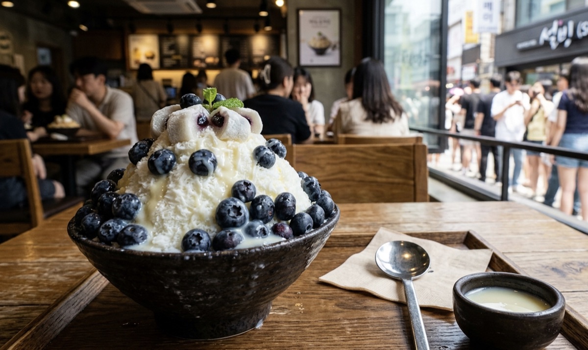 Bingsu de arándanos