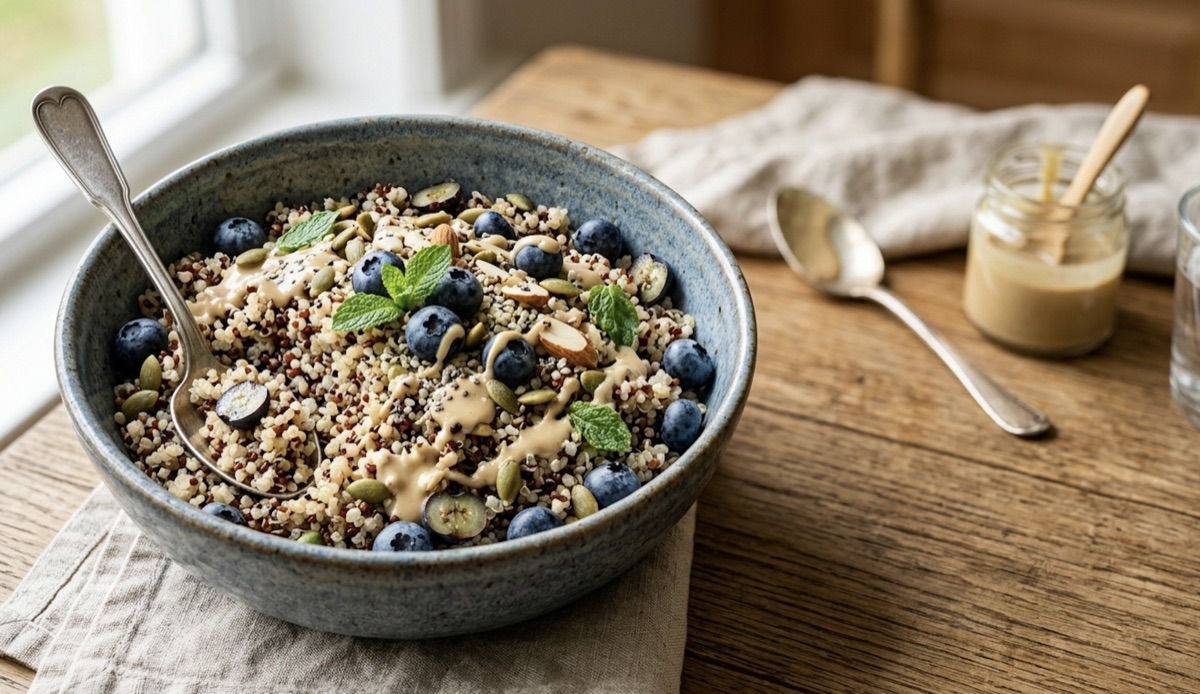 Bol de quinoa y arándanos