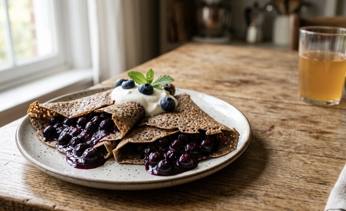 Crêpes de arándanos