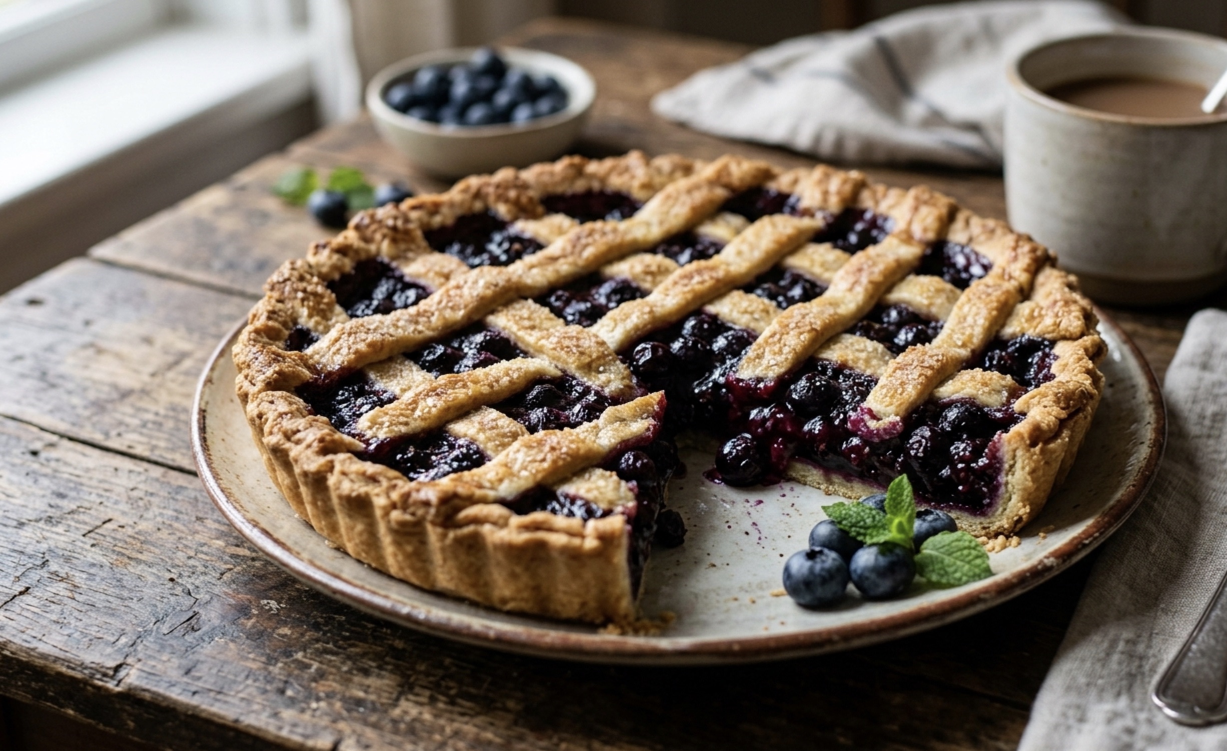 Crostata di mirtilli (tarta italiana)