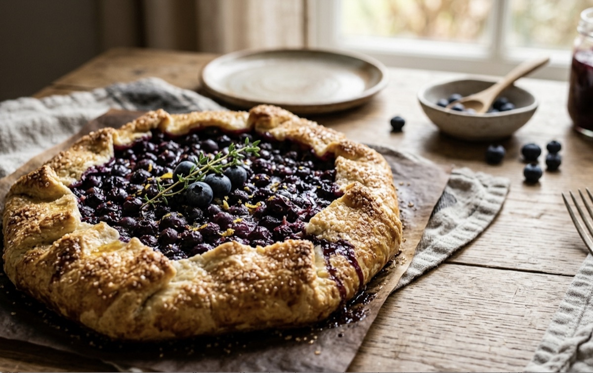 Galette rústica de arándanos