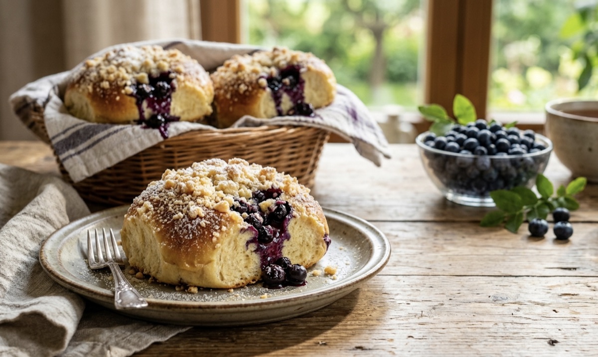 Jagodzianki (bollos polacos de arándanos)