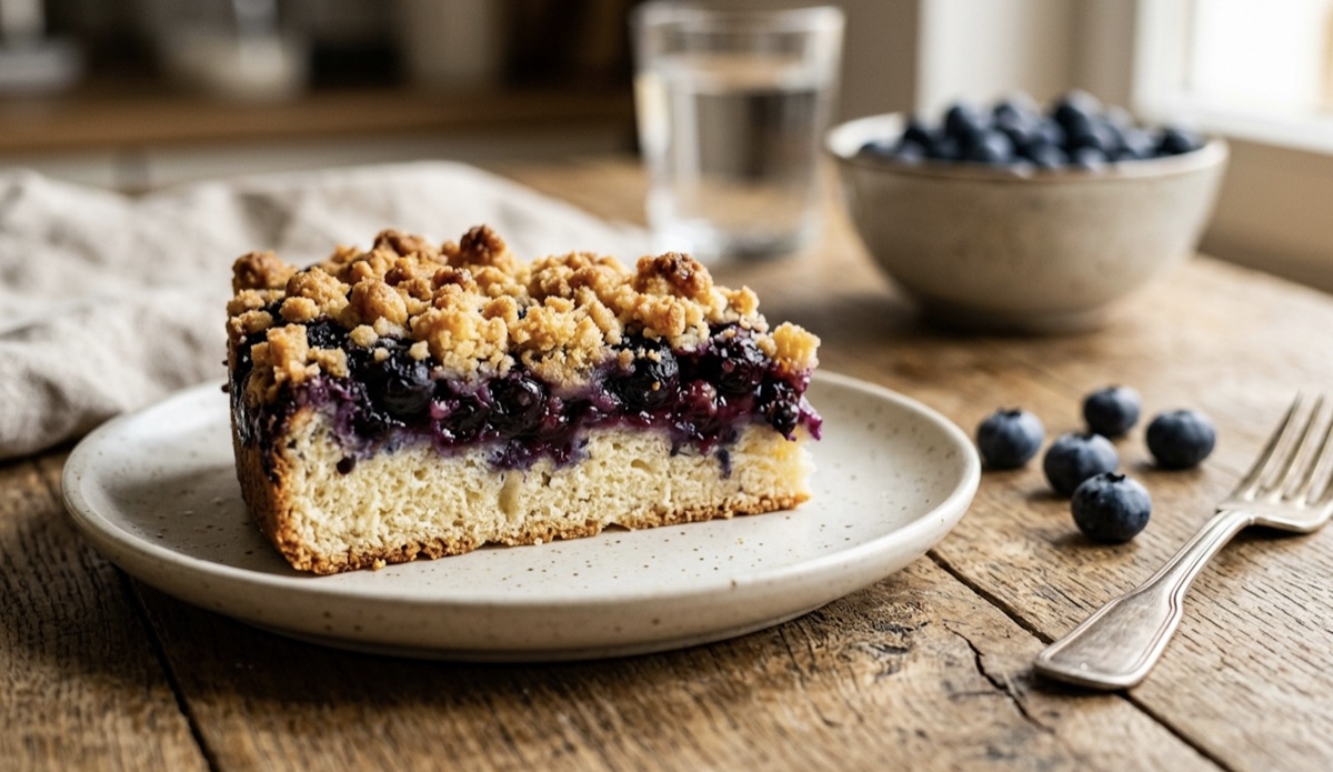 Heidelbeerkuchen (tarta alemana de arándanos)