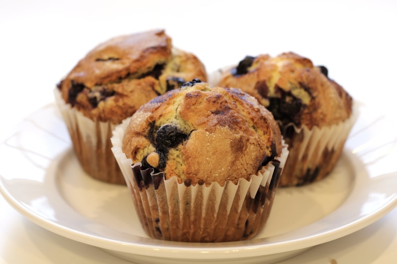 Muffins sin gluten de arándanos