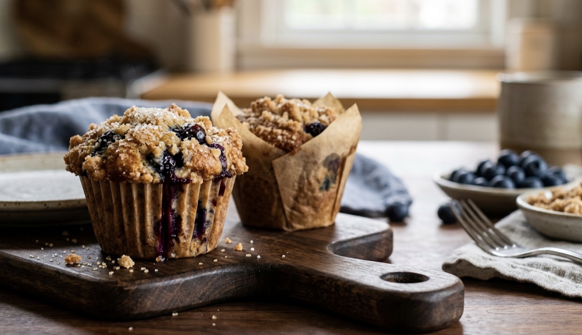 Muffins sin gluten de arándanos
