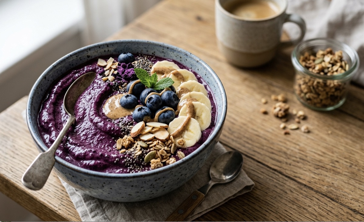 Smoothie bowl de arándanos