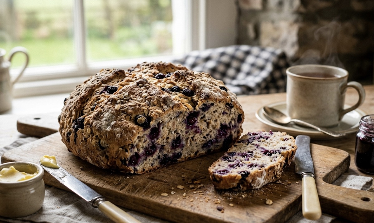Soda bread con arándanos secos