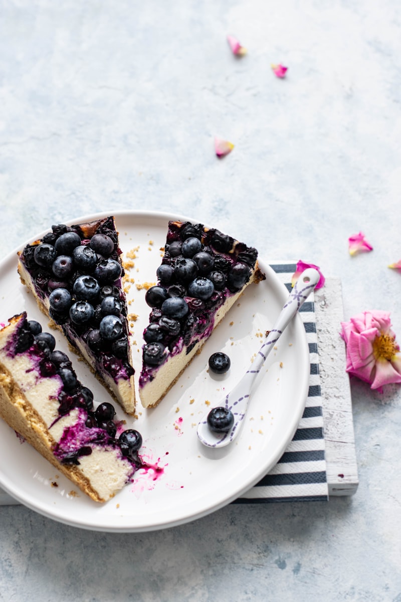 Tarta de arándanos con crema