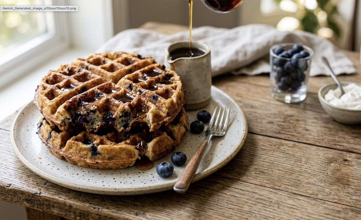 Waffles de arándanos